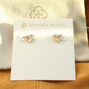 Kendra Scott - Ari Heart Dichroic Glass Gold Stud Earrings